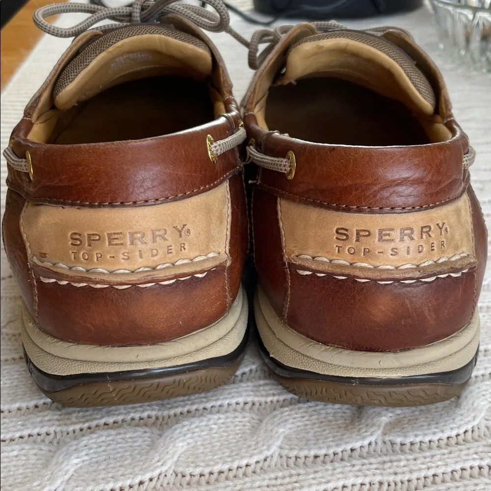 Sperry Gold Cup Billfish Boat Shoes Sz 13 Leather upper Lambskin insole 3 eyelet